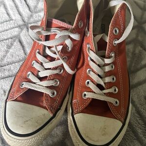 Converse Orange High-Tops with White Accents